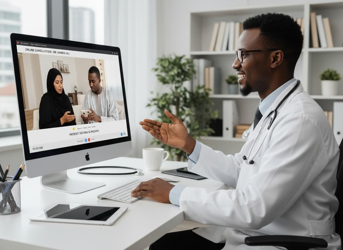 Doctor examining child patient