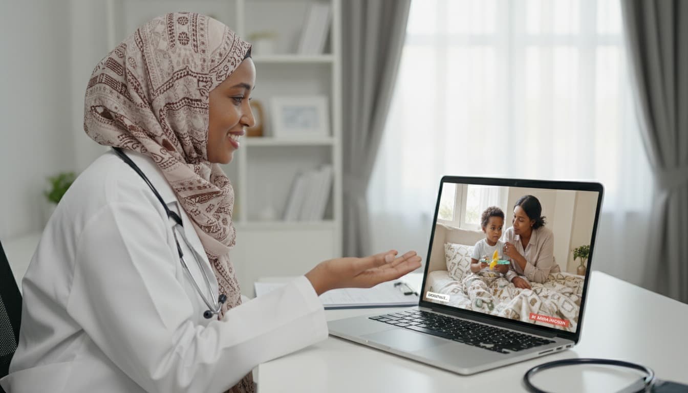 Medical professional with protective gear