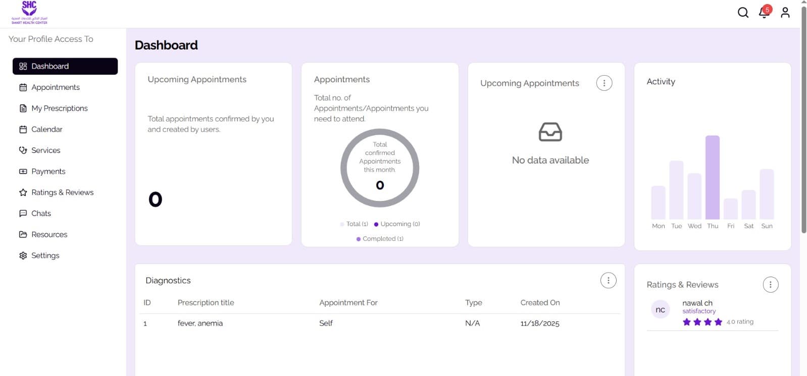 Patient Portal Interface